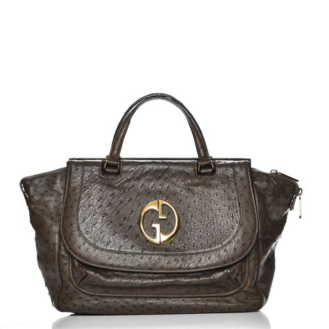 gucci ostrich shoulder bag|gucci ostrich medium top handle bag.